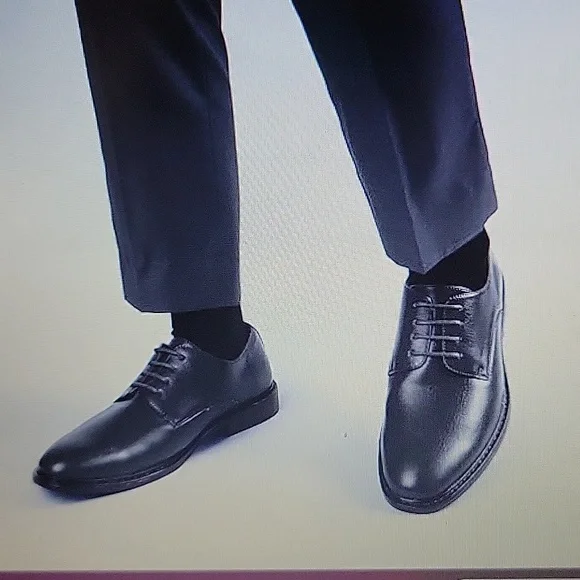 Mofri black men's dress shoes lace up oxford tuxedo shoes classic 10 Like New… - Picture 4 of 10